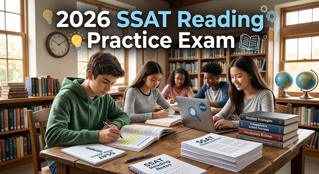 SSAT Reading Comprehension Practice Test 2026 (Printable PDF) Banner