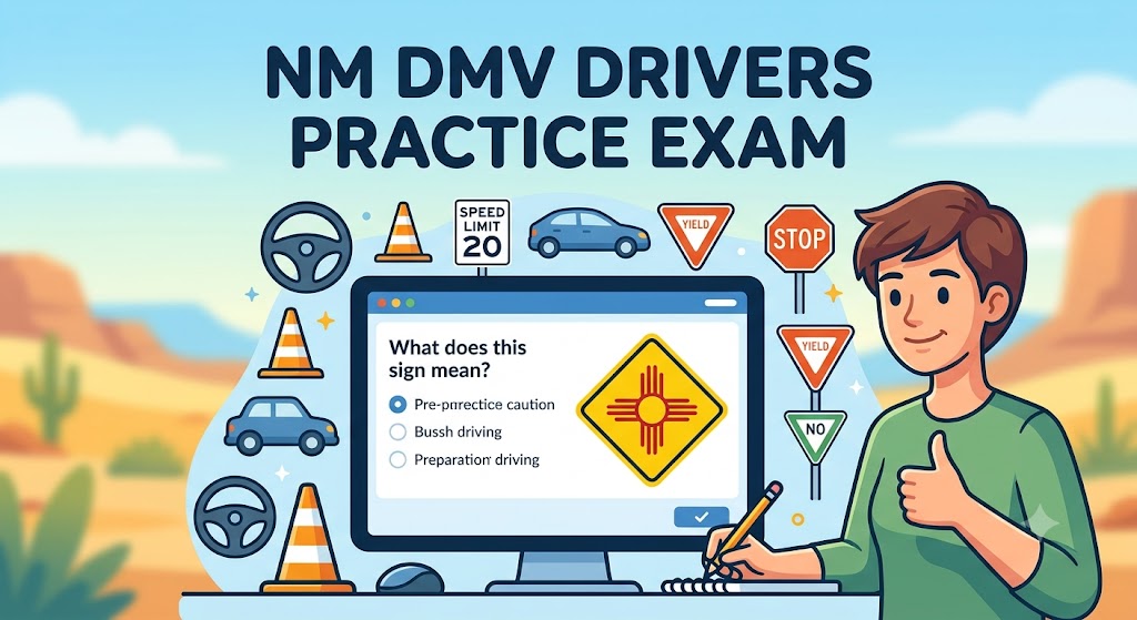 NM DMV Drivers Practice Exam Banner