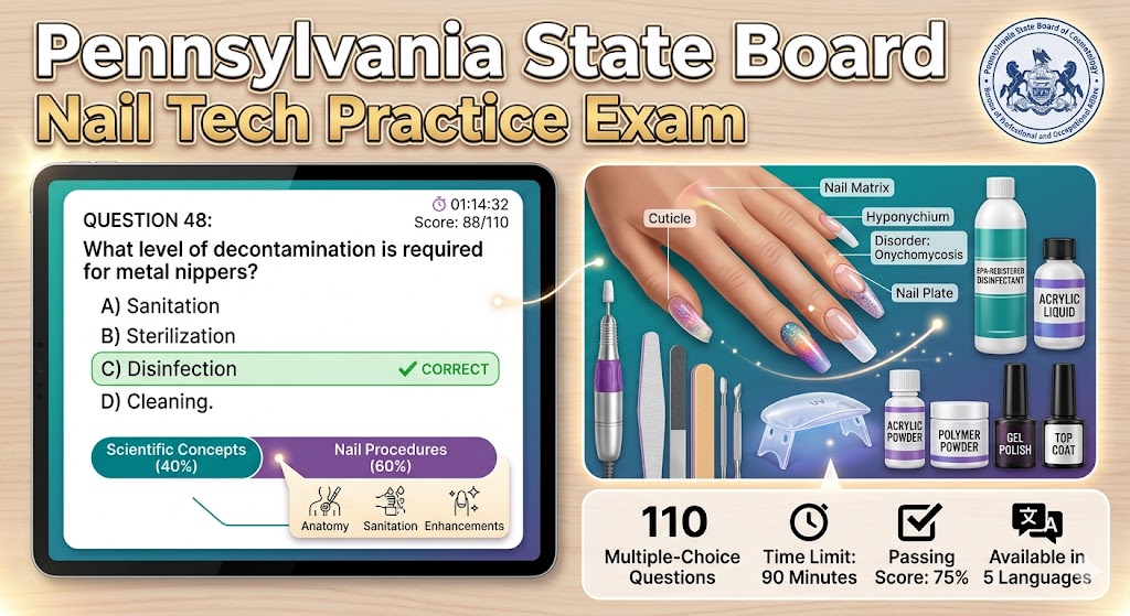 Pennsylvania State Board Nail Tech Practice Exam Banner