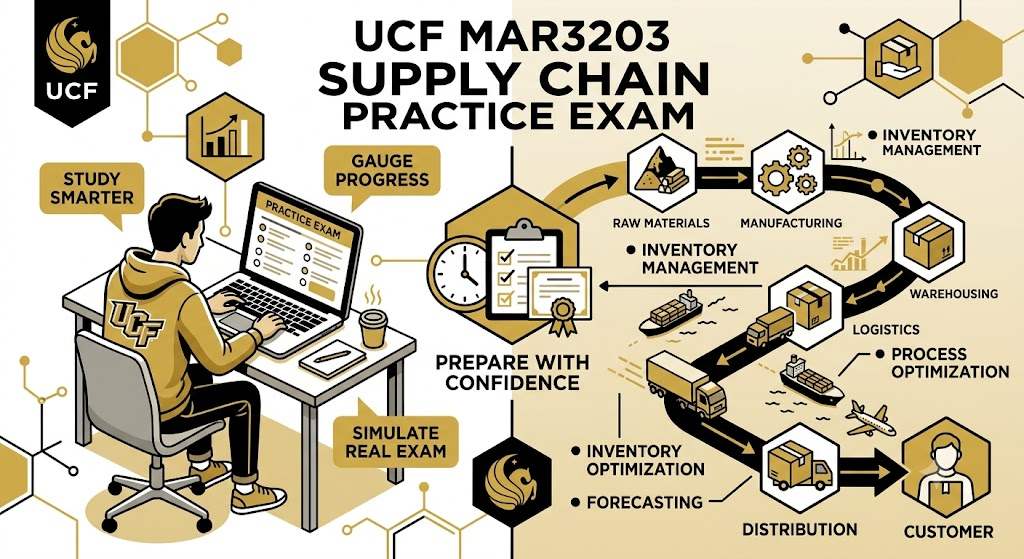 University of Central Florida (UCF) MAR3203 Supply Chain and Operations Management Midterm Practice Exam Banner