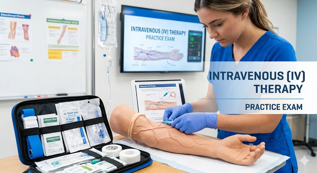 Intravenous (IV) Therapy Practice Exam Banner