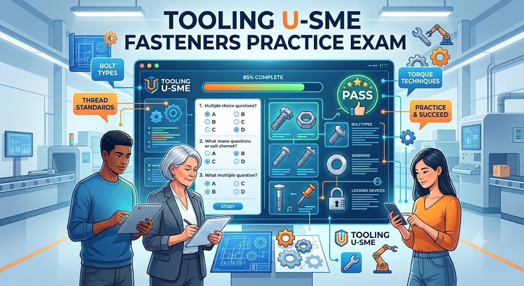 Tooling U‑SME Fasteners Practice Test Banner