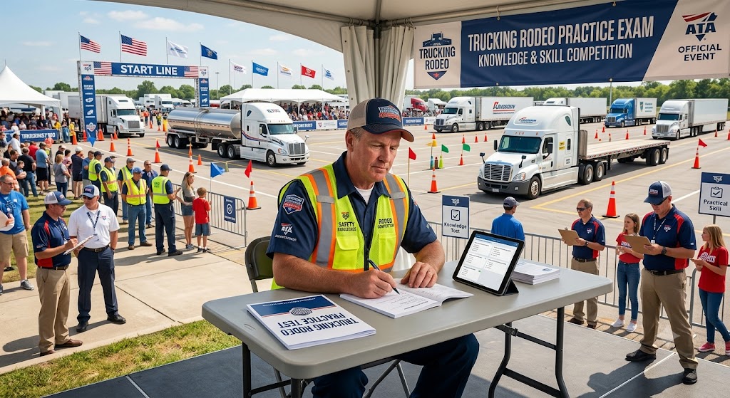 Trucking Rodeo Practice Test Banner