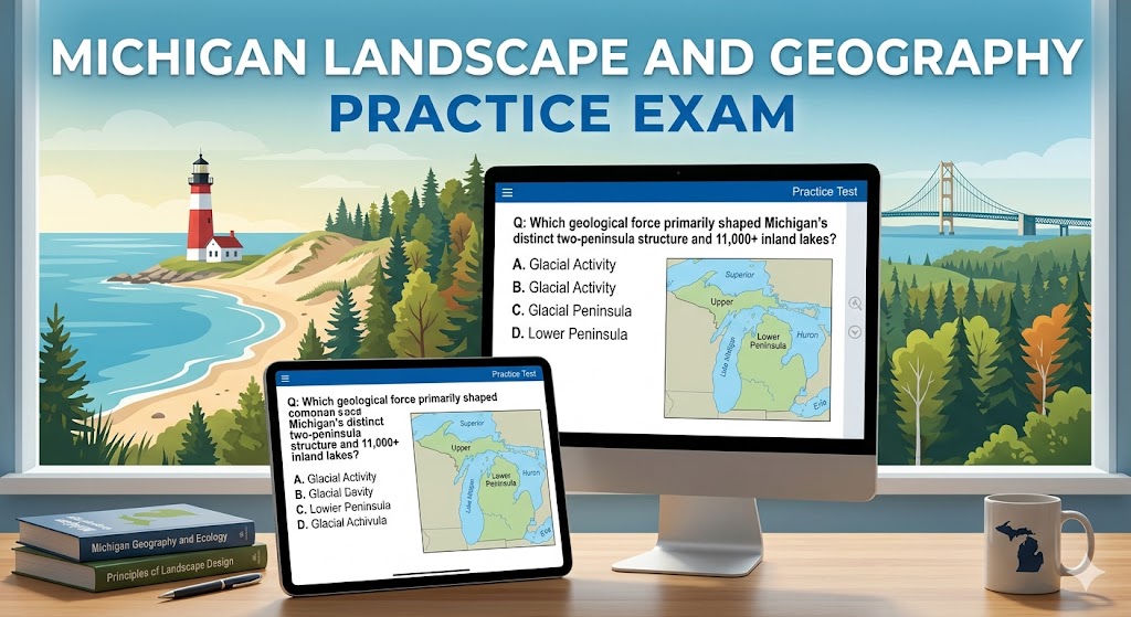 Michigan Landscape and Geography Practice Exam Banner