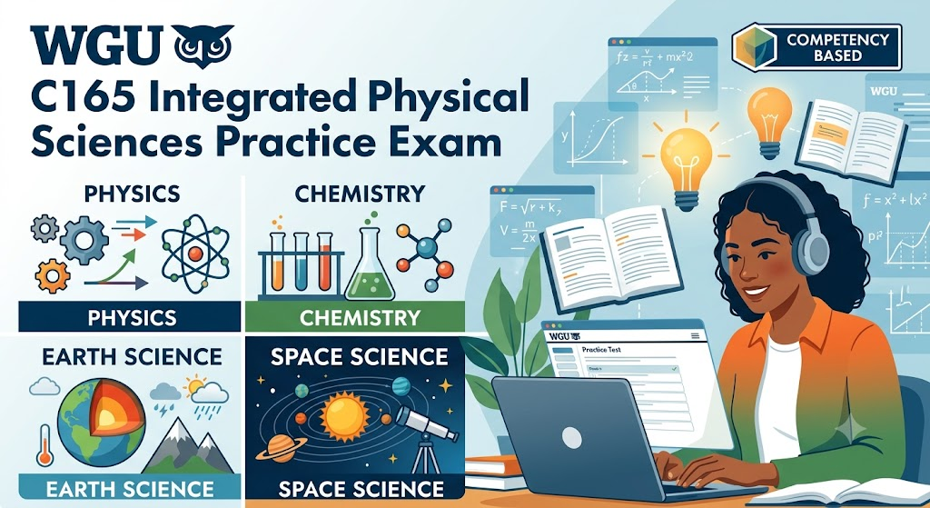 Western Governors University (WGU) SCIE1020 C165 Integrated Physical Sciences Practice Exam Banner