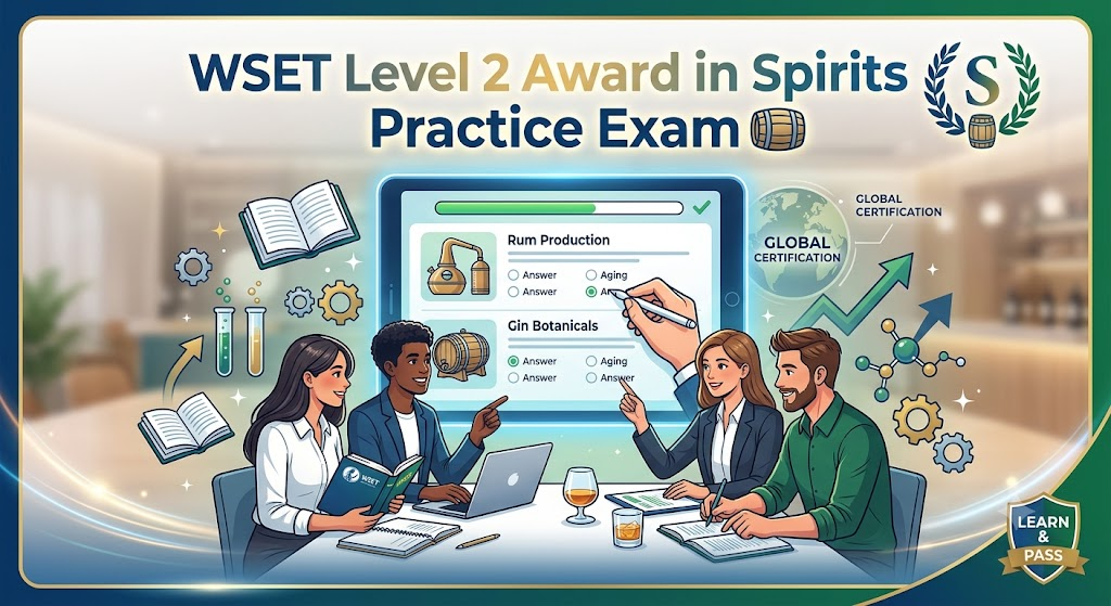 Wine & Spirit Education Trust (WSET) Level 2 Award in Spirits Practice Exam Banner