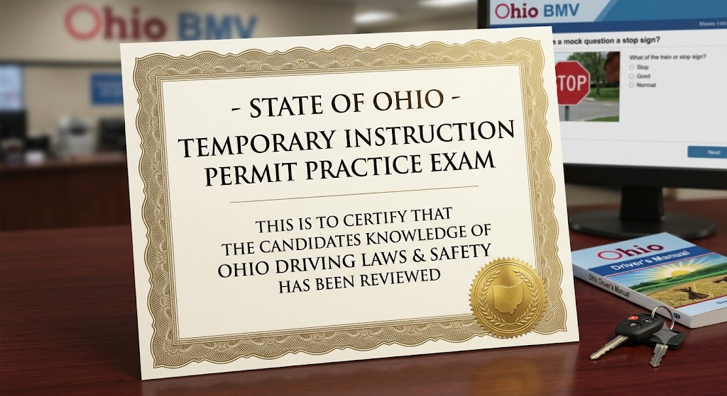 Ohio Temporary Instruction Permit Practice Test Banner