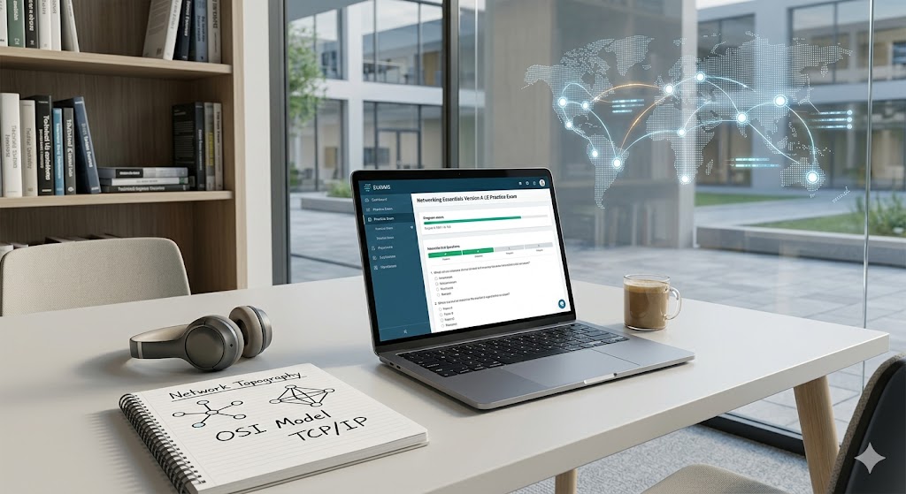 Networking Essentials Version A LE Practice Exam Banner