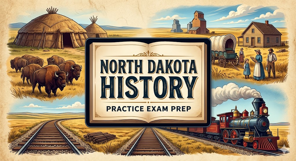 North Dakota History Practice Exam Prep Banner