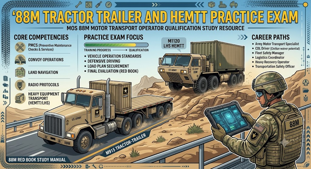 88M Tractor Trailer and HEMTT Practice Test Banner