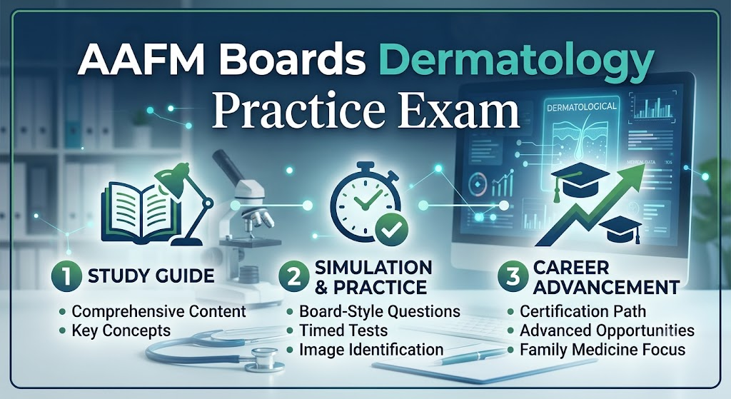 AAFM Boards Dermatology Practice Test Banner