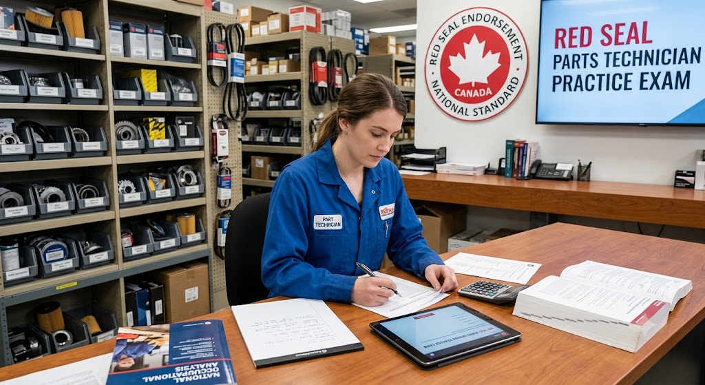 Red Seal Parts Technician Practice Exam Banner