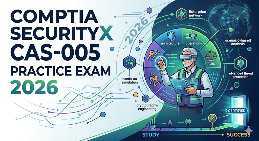 CompTIA SecurityX CAS-005 Practice Test 2026 | Real Exam Questions Banner