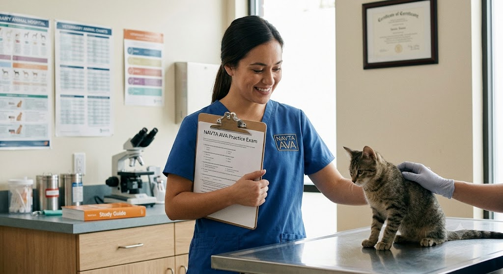 NAVTA Approved Veterinary Assistant (AVA) Practice Exam Banner