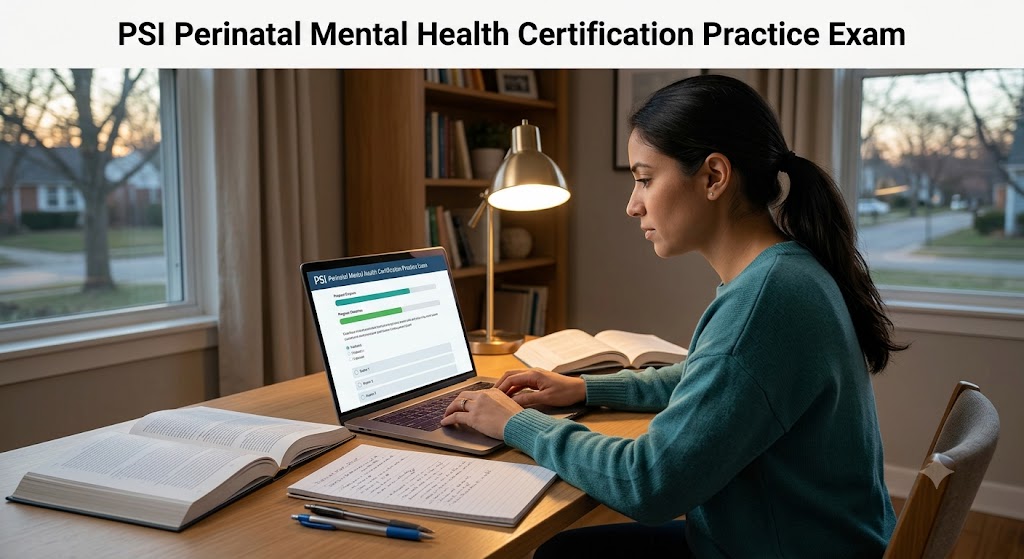 PSI Perinatal Mental Health Certification Practice Exam Banner