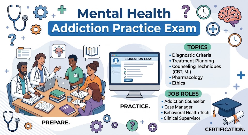 Mental Health – Addiction Practice Test Banner