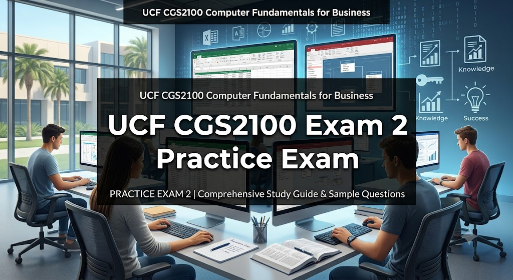University of Central Florida (UCF) CGS2100 Computer Fundamentals for Business Practice Exam 2 Banner