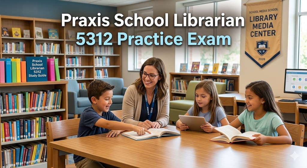 Praxis School Librarian 5312 Practice Test 2026 | Exam Prep Questions Banner