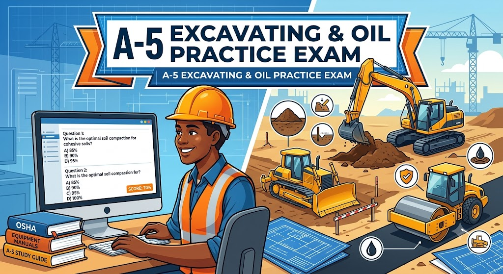 A-5 Excavating, Grading and Oil Surfacing Practice Test Banner