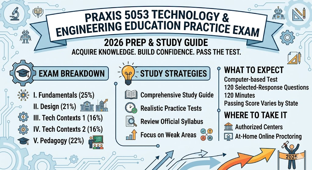 Praxis Technology and Engineering Education 5053 Practice Test 2026 | Exam Prep Questions Banner