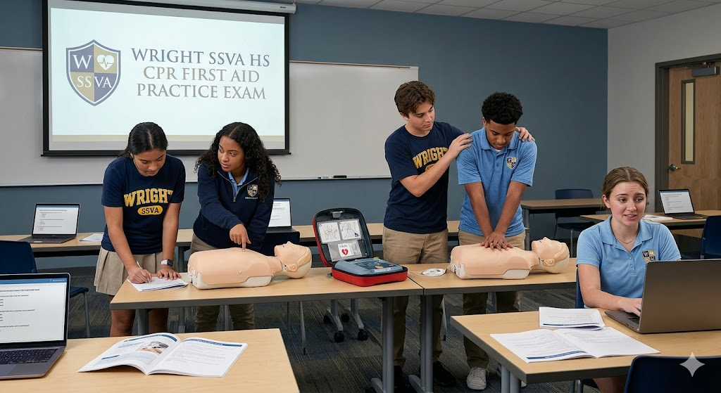 Wright SSVA HS CPR and First Aid  Practice Test Banner