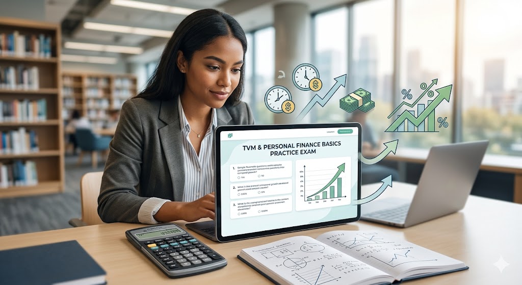 Personal Finance Basics and the Time Value of Money (TVM) Practice Test Banner