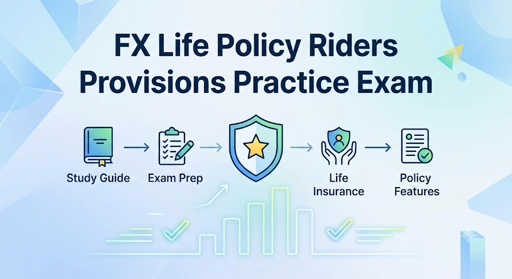 FX Life Policy Riders, Provisions, Options, and Exclusions Practice Exam Banner