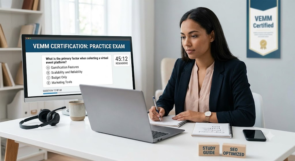 Virtual Event & Meeting Management (VEMM) Certification Practice Exam Banner