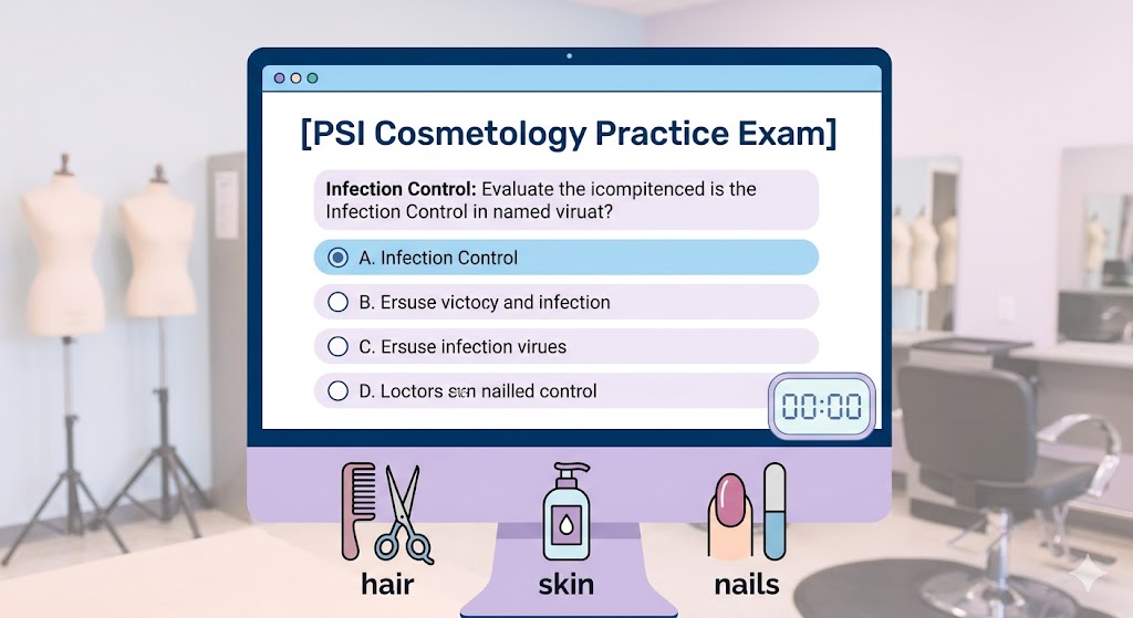 PSI Cosmetology Practice Exam Banner