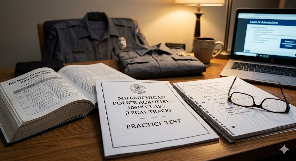 Mid‑Michigan Police Academy – 106th Class (Legal Track) Practice Test Banner