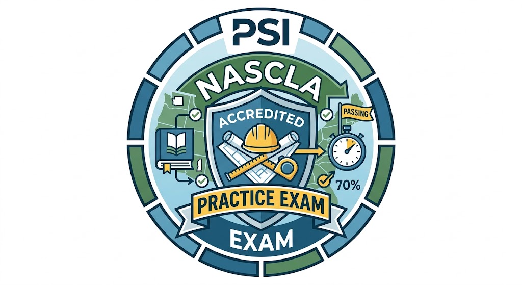 PSI National Association of State Contractors Licensing Agencies (NASCLA) Practice Exam Banner
