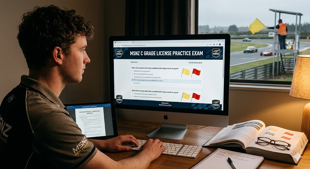 MotorSport New Zealand (MSNZ) C Grade License Practice Exam Banner