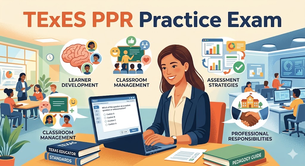 Pedagogy and Professional Responsibilities (PPR) TExES Practice Exam Banner
