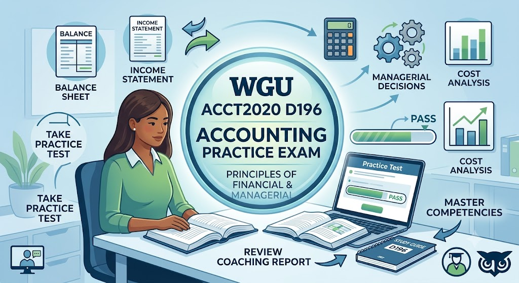 Western Governors University (WGU) ACCT2020 D196 Principles of Financial and Managerial Accounting Practice Test Banner