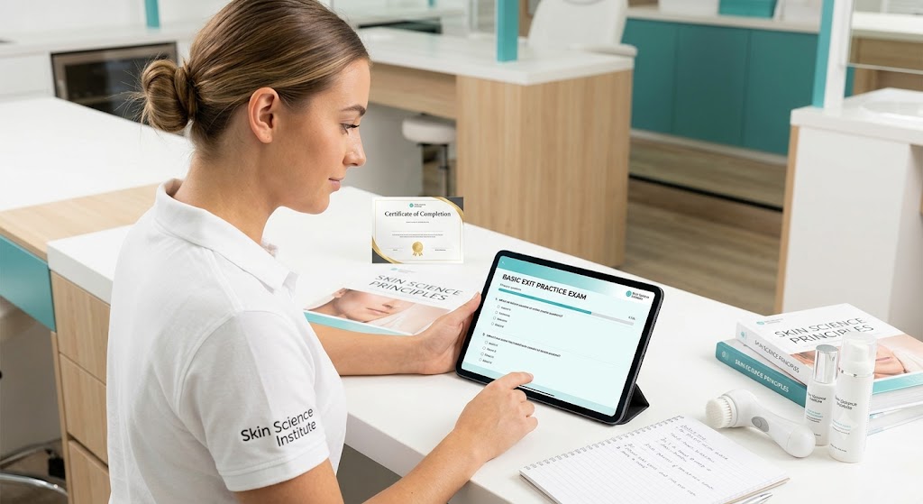 Skin Science Institute Basic Exit Practice Exam Banner