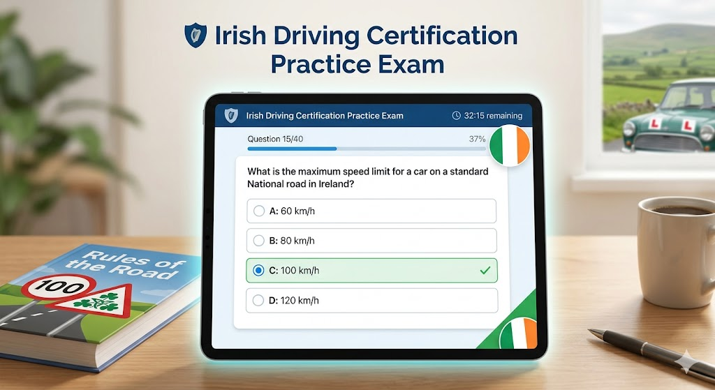 Irish Driving Certification Practice Test Banner