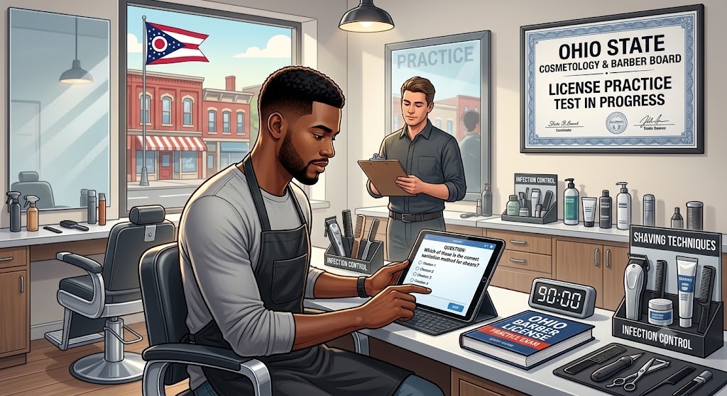 Ohio Barber License Practice Exam Banner