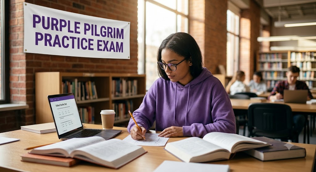 Purple Pilgrim Practice Test Banner