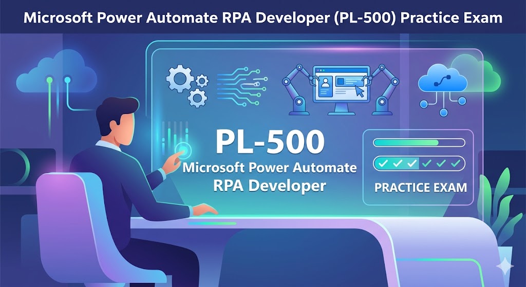 Microsoft Power Automate RPA Developer (PL-500) Practice Test Banner