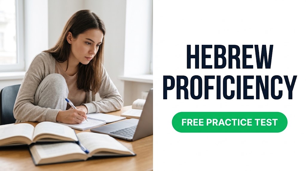 Hebrew Proficiency Practice Test & Exam Prep Banner