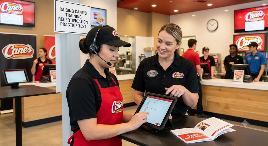 Raising Cane's Training Recertification Practice Test Banner