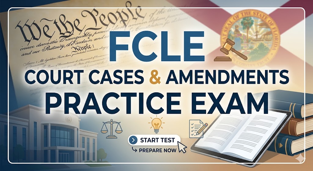 FCLE Court Cases and Amendments Practice Test Banner