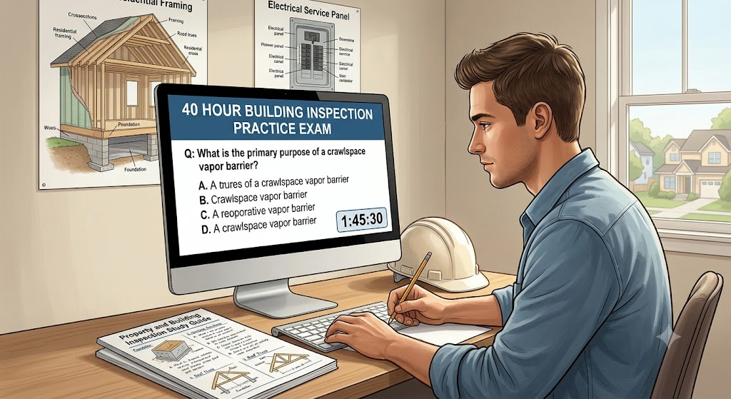 40 Hour Property and Building Inspection Practice Test Banner