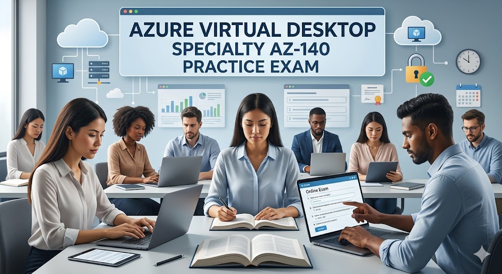 Microsoft Certified: Azure Virtual Desktop Specialty (AZ-140) Practice Exam Banner