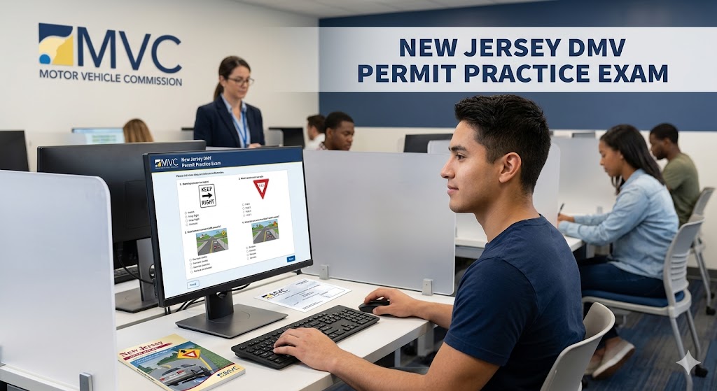 New Jersey DMV Permit Practice Exam Banner