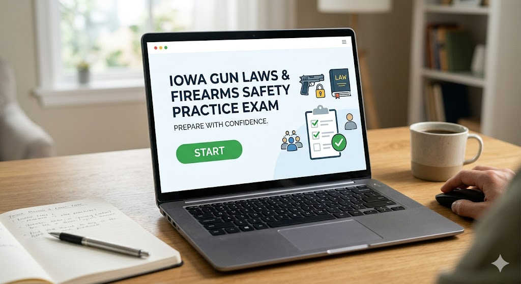 Iowa Gun Laws & Firearms Safety Practice Exam Banner