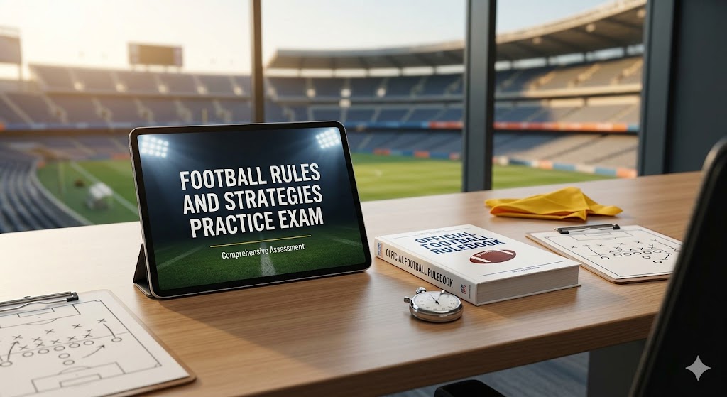 Football Rules and Strategies: Key Facts for Beginners and Enthusiasts Practice Test Banner