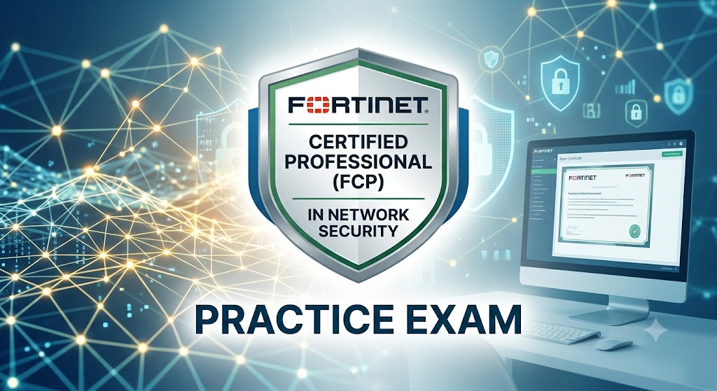Fortinet Certified Professional (FCP) in Network Security Practice Exam Banner