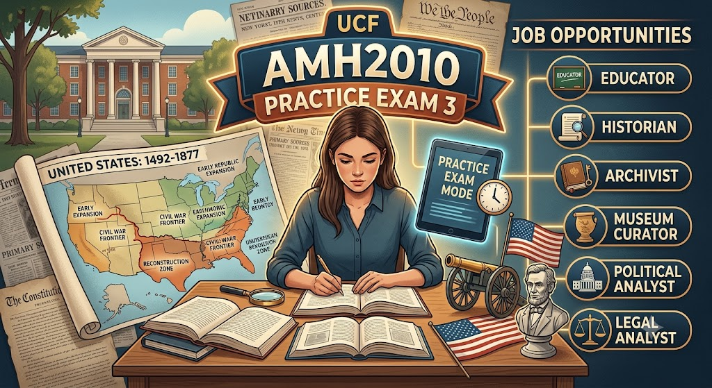 University of Central Florida (UCF) AMH2010 U.S. History: 1492-1877 Practice Exam 3 Banner