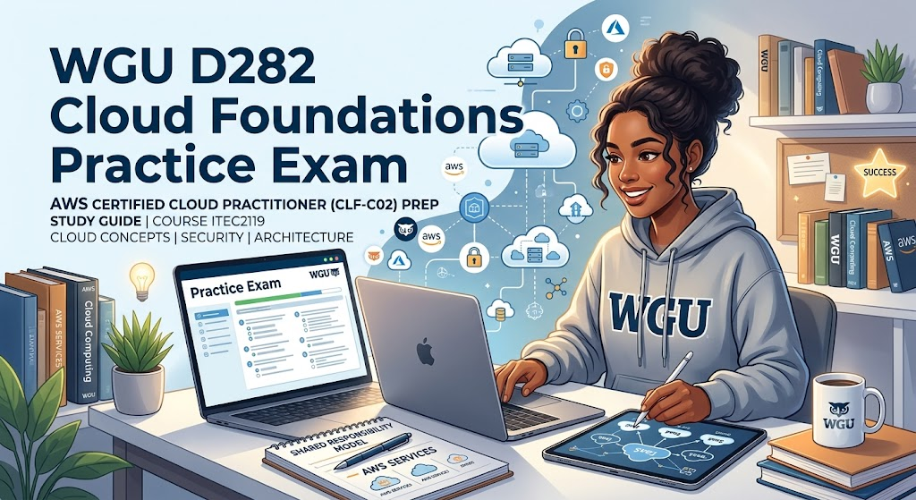 Western Governors University (WGU) ITEC2119 D282 Cloud Foundations Practice Exam Banner
